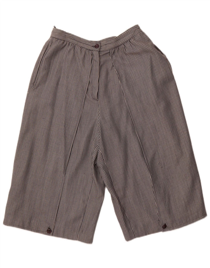 Bermuda da donna a vita alta VINTAGE IT 44 medio W26 grigio a righe