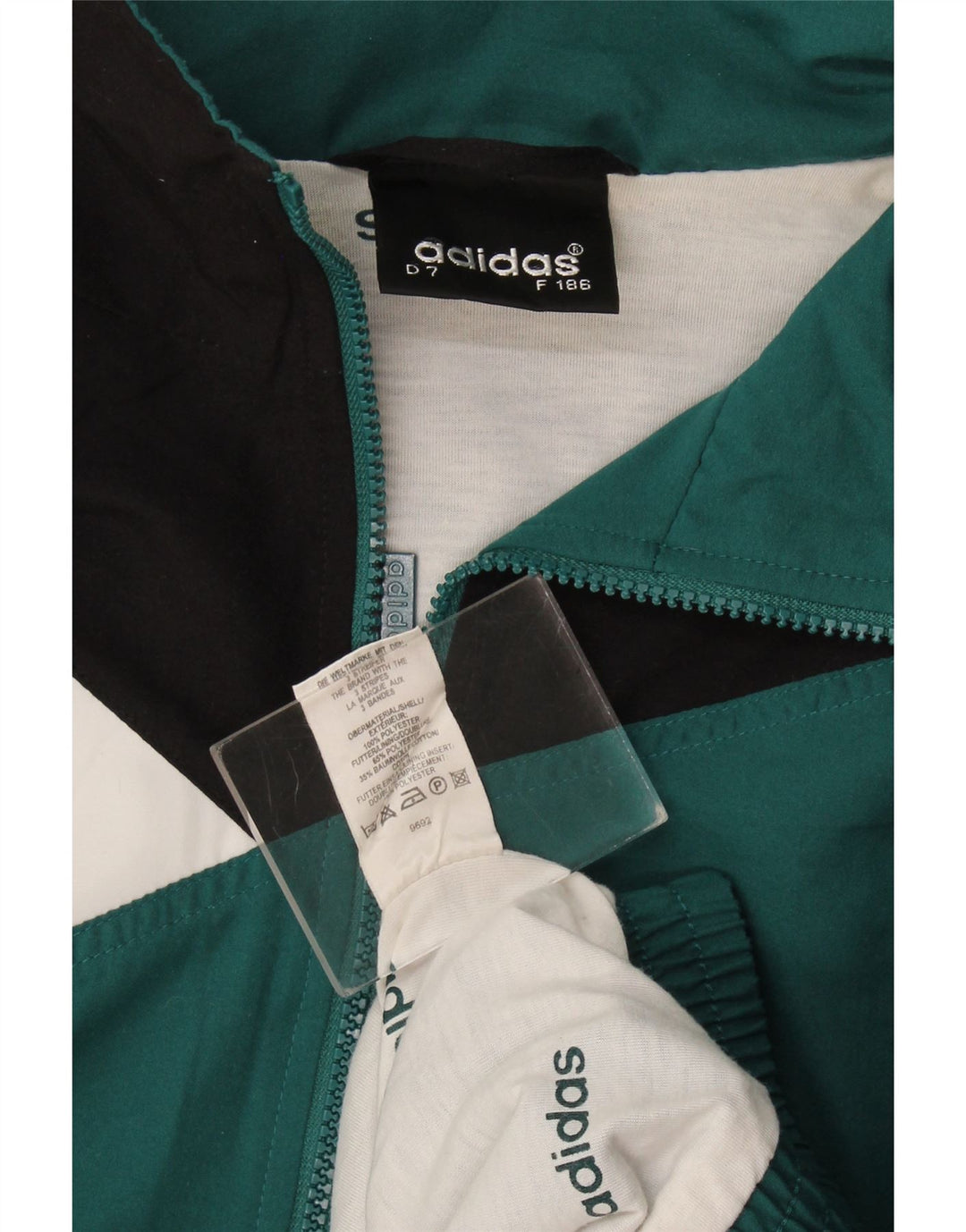 Giacca da ginnastica grafica da uomo Adidas XL in poliestere color block verde