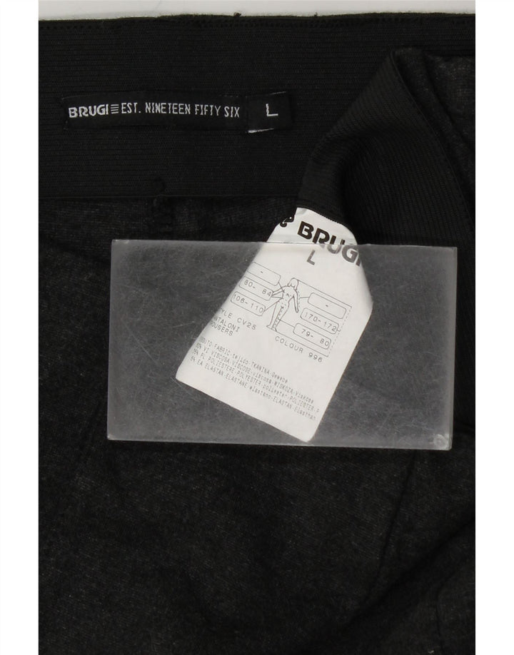 Pantaloni casual slim da donna BRUGI grandi W32 L28 viscosa nera