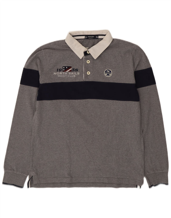 Polo da rugby grafica da uomo North Sails grande color grigio