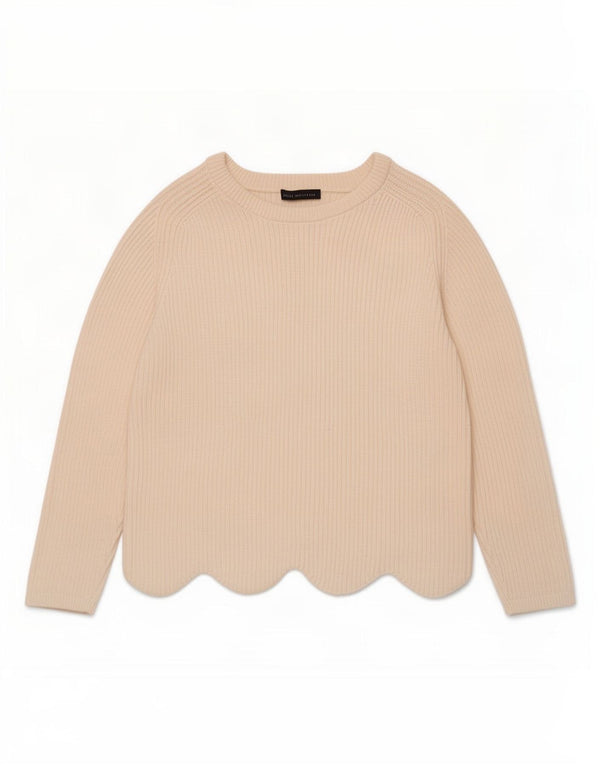 Maglione maglione con scollo a barca da donna Marks & Spencer UK 20 2XL cotone bianco sporco