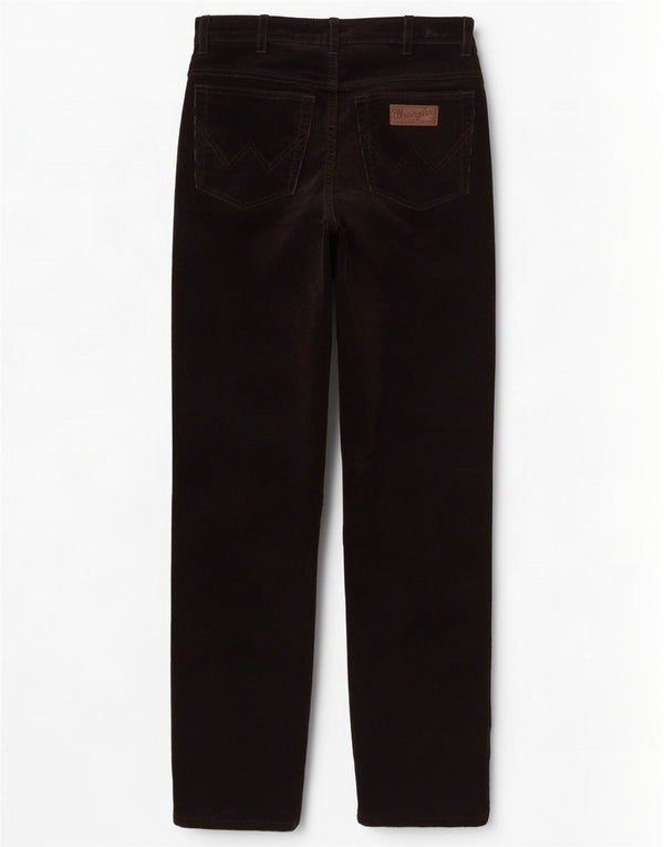 Wrangler Mens Texas Stretch Straight Corduroy Trousers W32 L34 Black Cotton