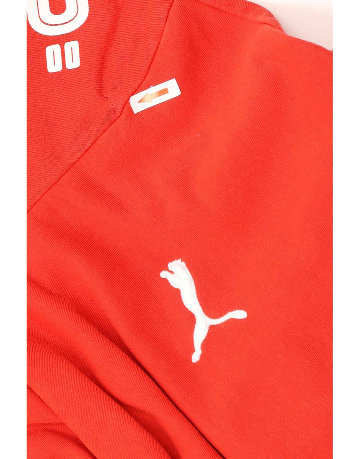 Felpa con cappuccio grafica da uomo Puma rossa media