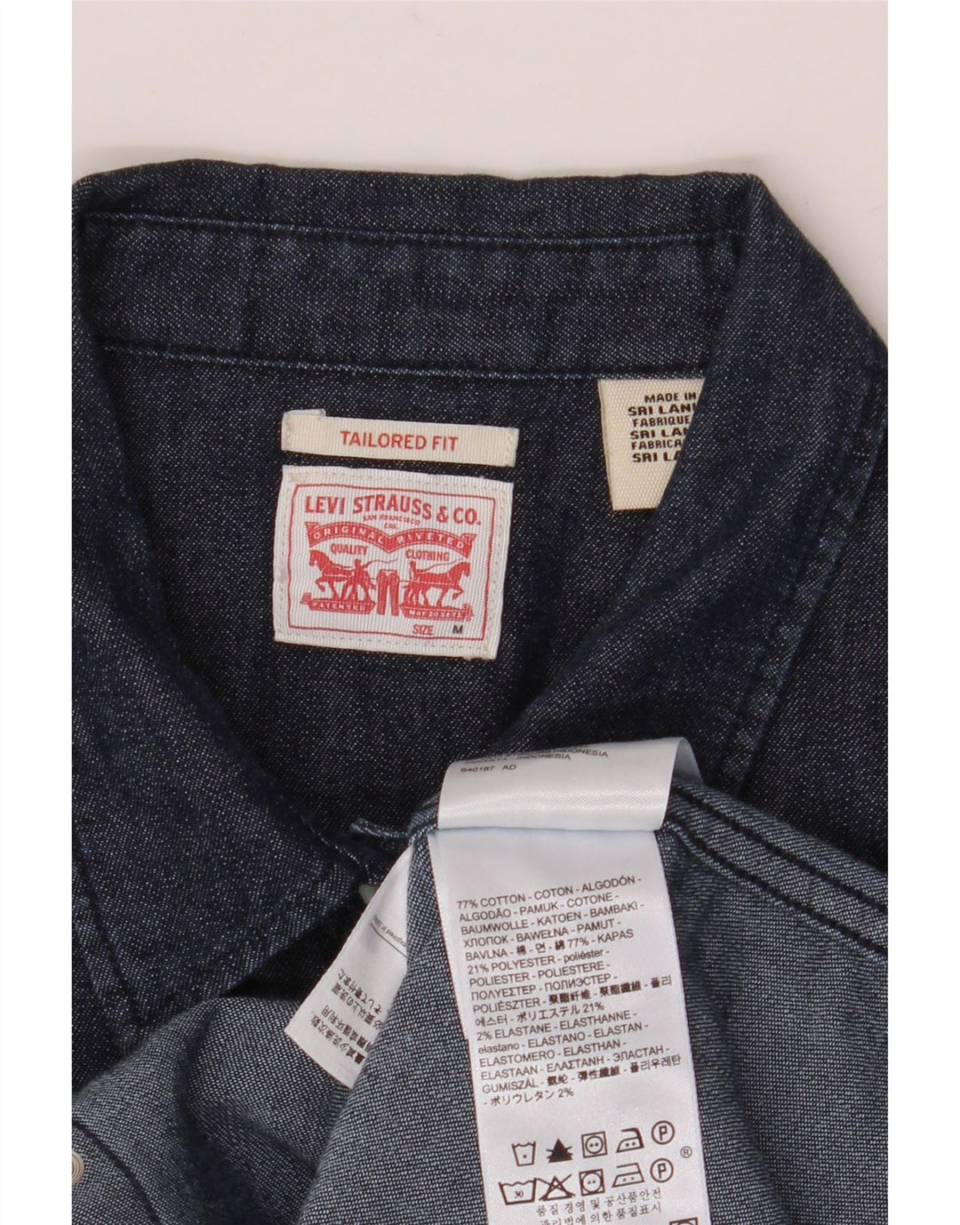 Levi's Camicia in denim su misura da donna UK 14 Cotone medio blu navy