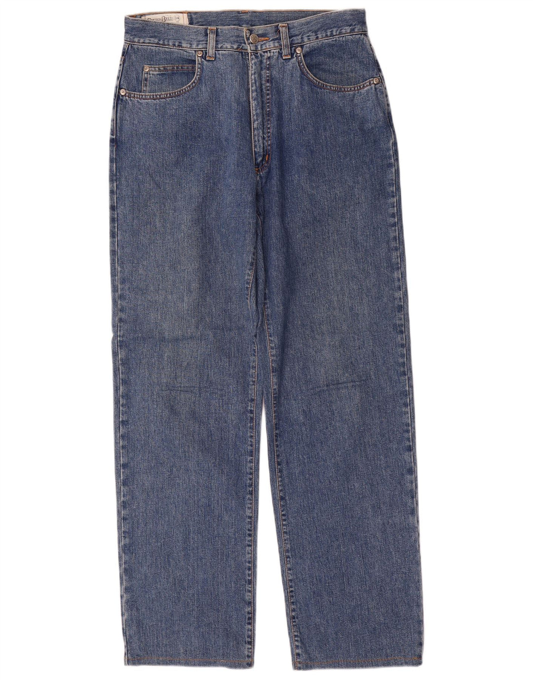 Jeans affusolati da uomo con cintura in cotone W34 L33 Blu