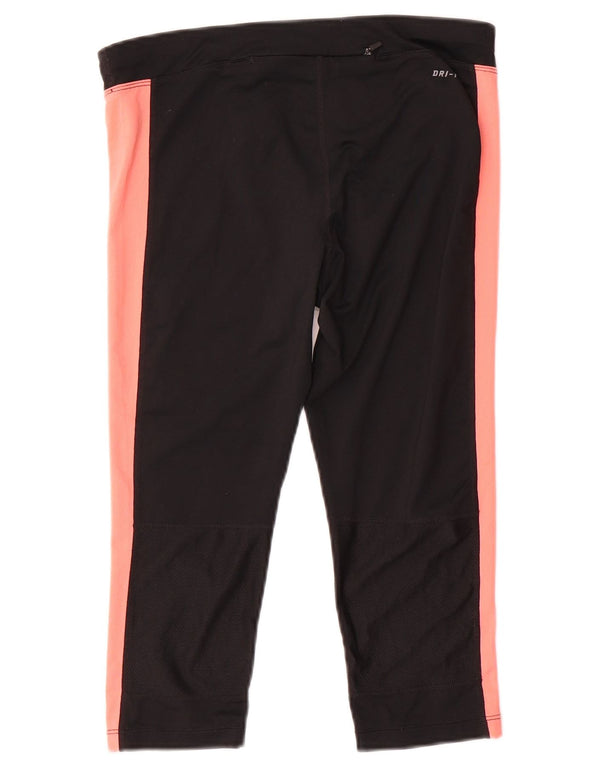 Leggings Nike Dri Fit Capri da donna UK 14 Medium Black Colourblock