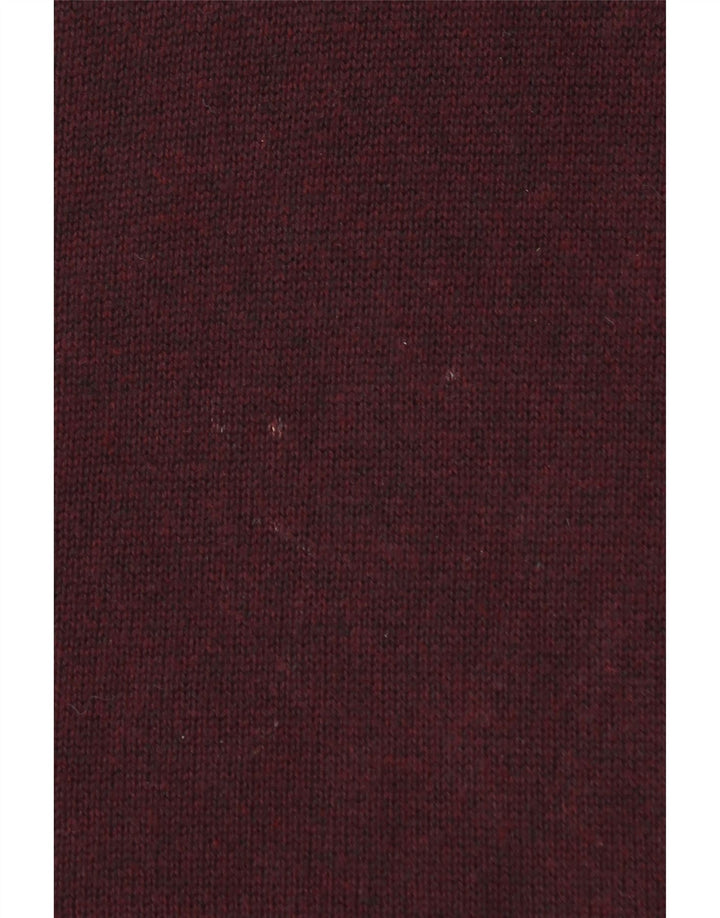 FAT FACE Maglione da uomo con zip e collo grande in cotone bordeaux