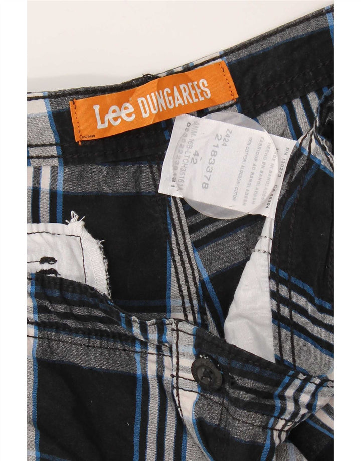 Pantaloncini cargo da uomo Lee W42 2XL cotone a quadri neri