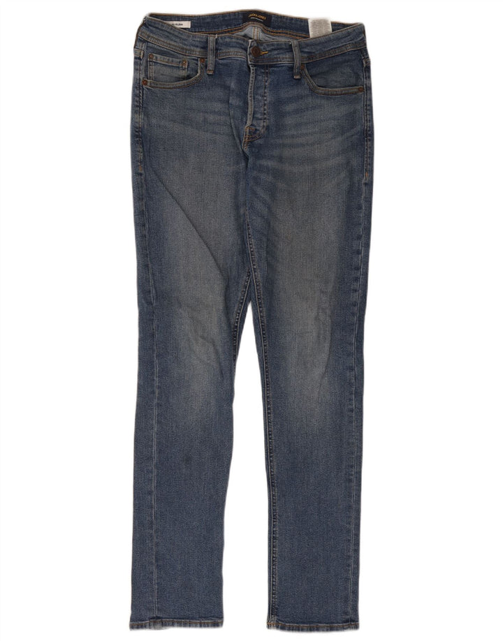 Jack & Jones Uomo GLENN Slim Jeans W31 L34 Cotone Blu