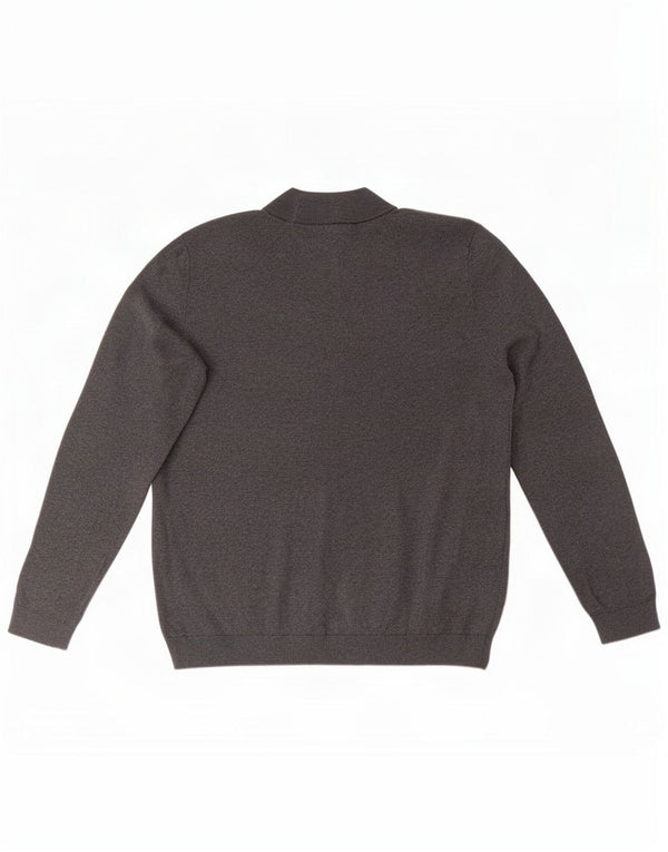 Polo Assn. Maglione da uomo con collo alto e maglione grande grigio