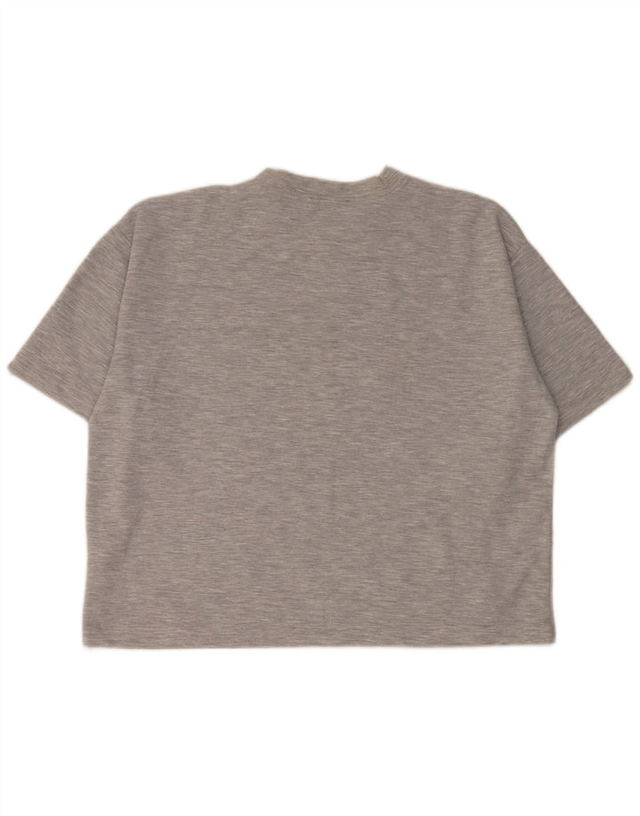 T-shirt da donna Zara UK 16 grande poliestere chiazzato grigio