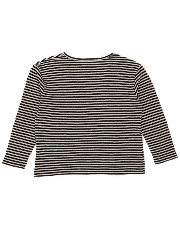 Top Zara da donna a maniche lunghe UK 14 cotone a righe nere medie