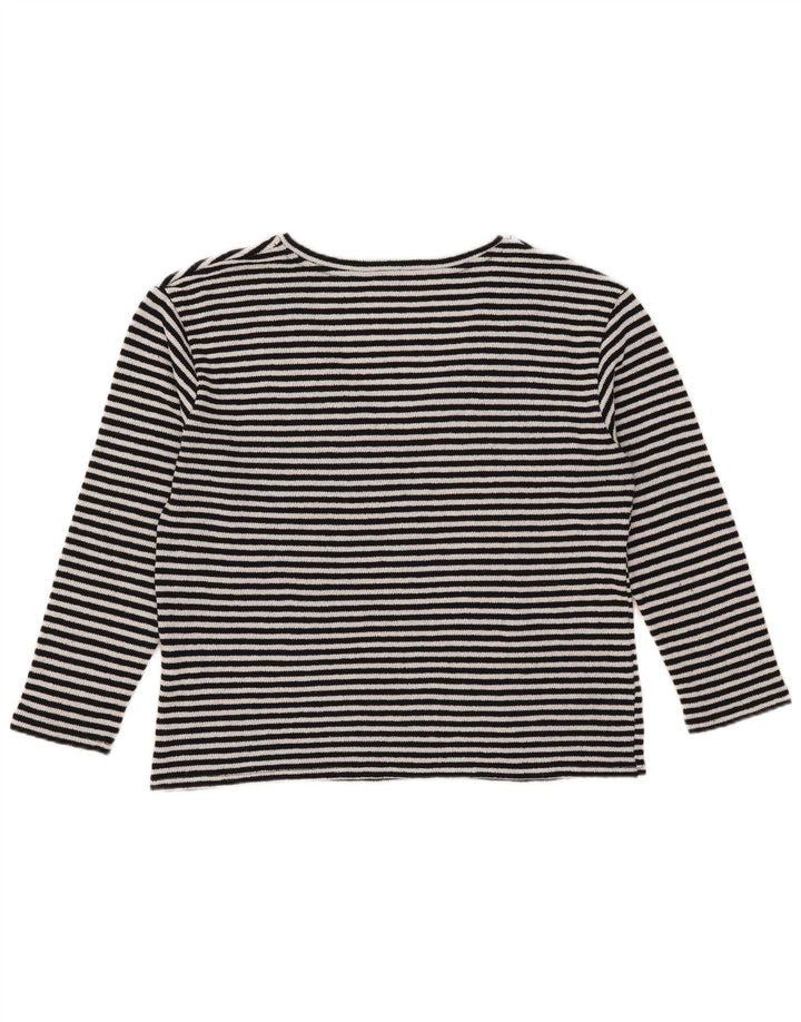 Top Zara da donna a maniche lunghe UK 14 cotone a righe nere medie