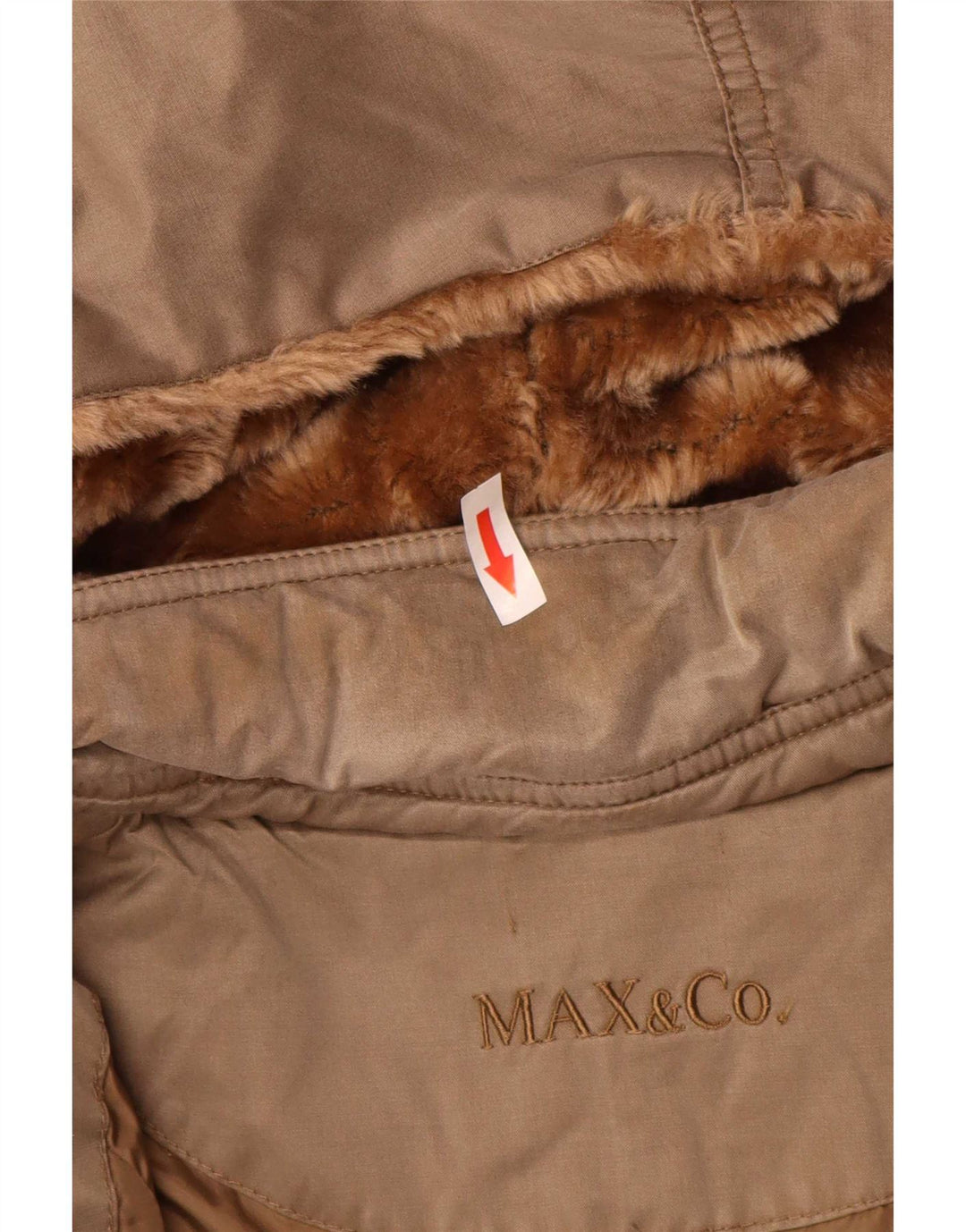 Cappotto imbottito con cappuccio da donna Max & Co. UK 12 Cotone marrone medio
