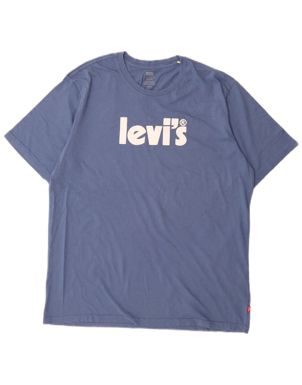 Levi's T-shirt grafica da uomo con vestibilità rilassata, top in cotone blu medio