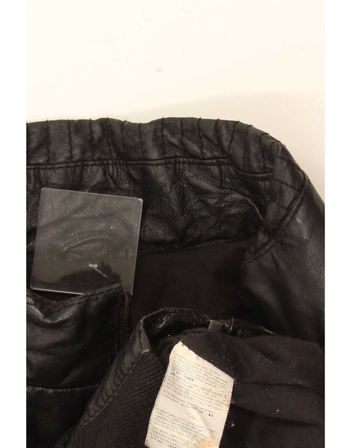 Giacca in pelle vintage da uomo IT 54 2XL Nera