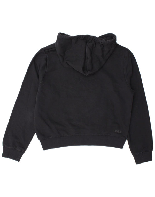 Felpa con cappuccio grafica da donna Fila UK 14 cotone nero medio