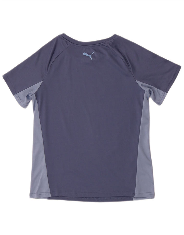 T-shirt grafica da donna Puma UK 12 Poliestere color block blu medio
