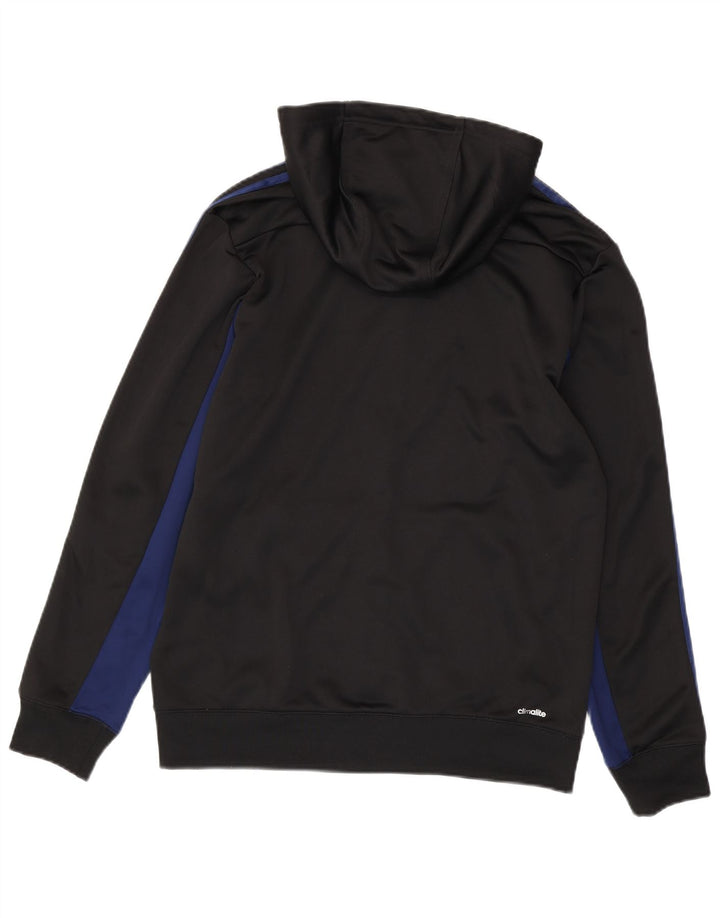 Maglione con cappuccio e zip ADIDAS Climalite da uomo, colore nero medio