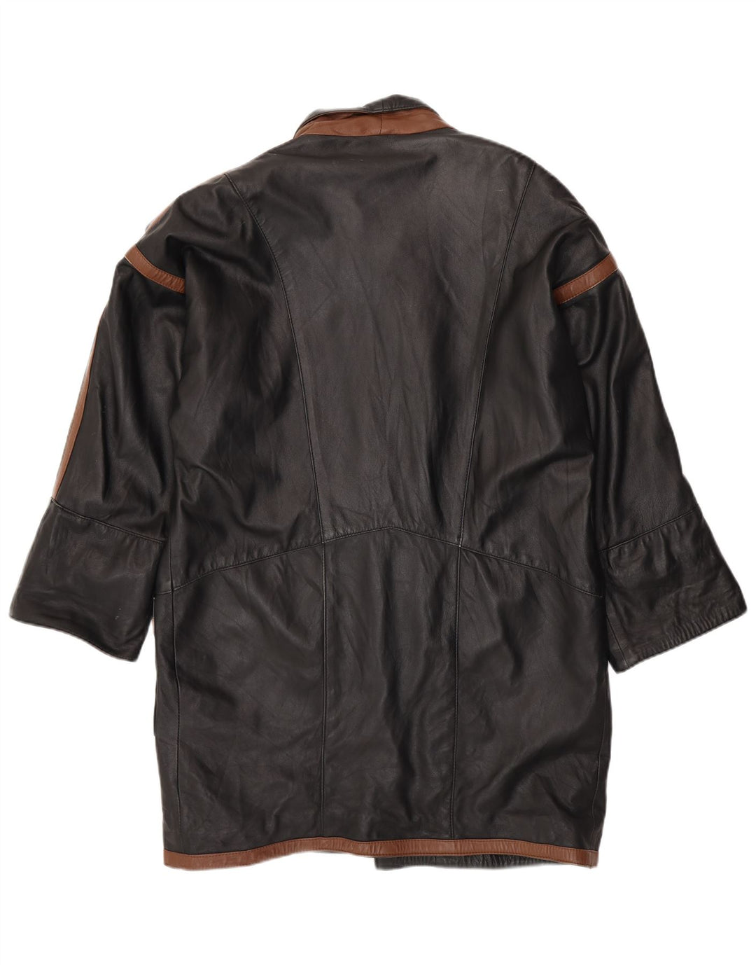 Cappotto in pelle da uomo VINTAGE UK 40 Large Black Colourblock