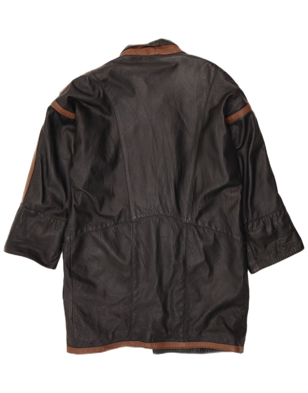 Cappotto in pelle da uomo VINTAGE UK 40 Large Black Colourblock