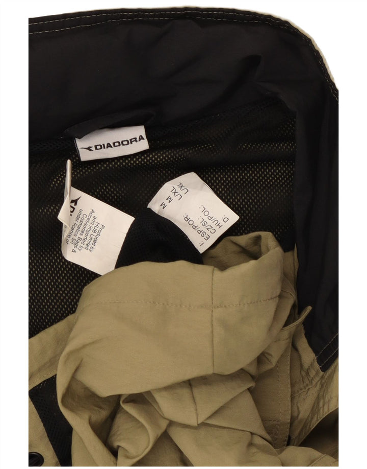 Giacca antipioggia con cappuccio da uomo Diadora UK 40 Large Khaki Poliammide