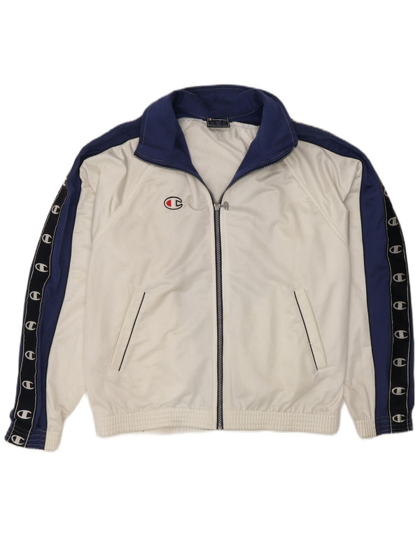 Champion Mens Graphic Tracksuit Top Jacket Small White Colourblock