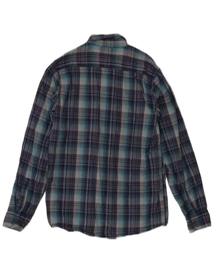 Camicia da uomo in flanella Wrangler a quadri piccoli in cotone blu