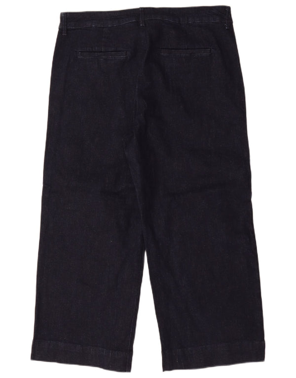 Jeans corti a vita alta da donna Marks & Spencer UK 18 XL W36 L26 Blu navy