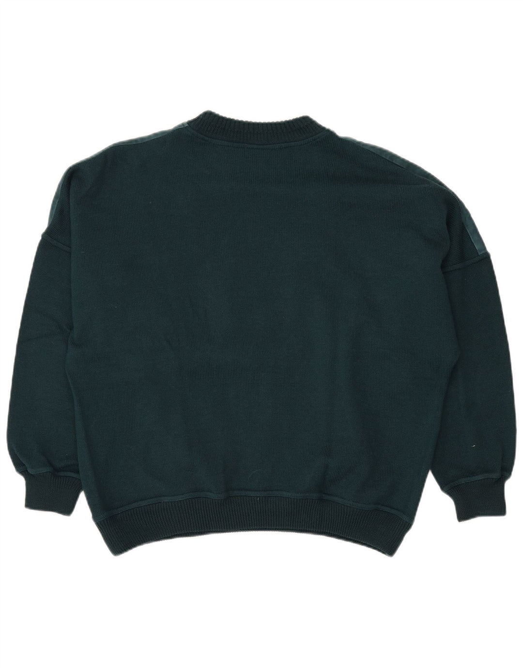 Maglione girocollo da uomo vintage con motivo astratto, maglione grande verde retrò