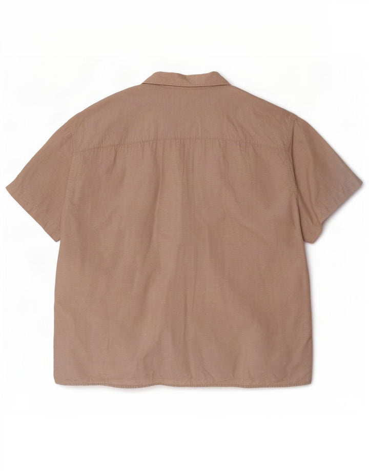 Camicia a maniche corte da uomo Jack & Jones 3XL cotone beige