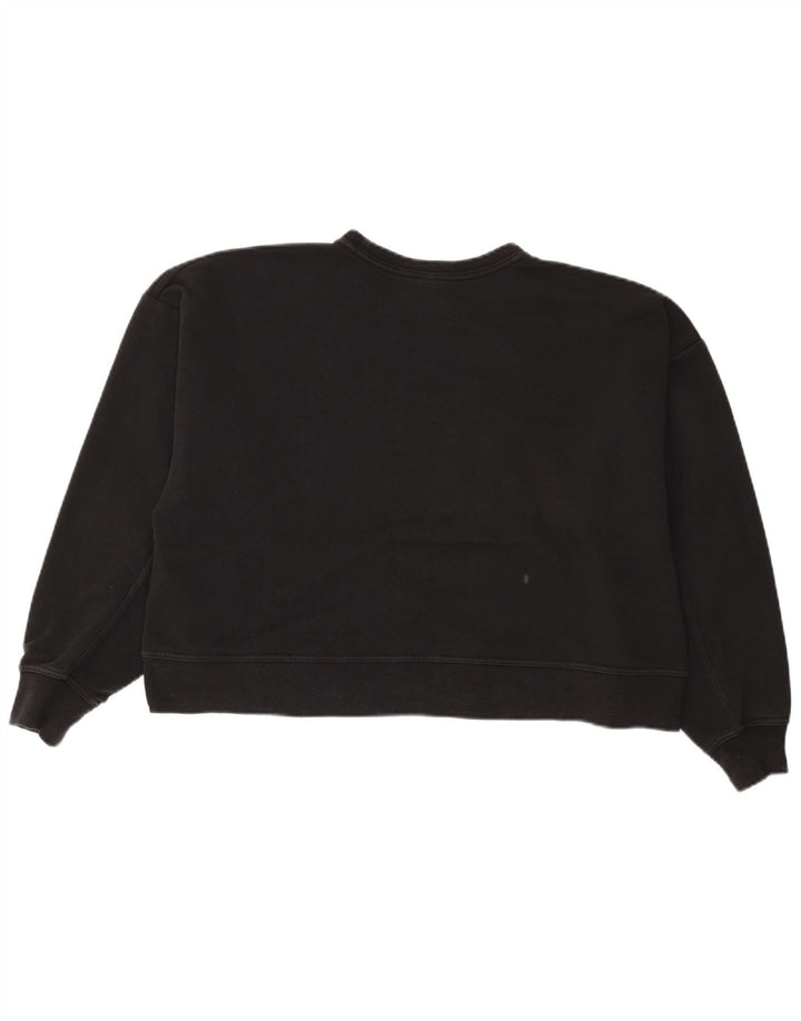Felpa oversize con grafica corta Nike da donna UK 16 grande nera