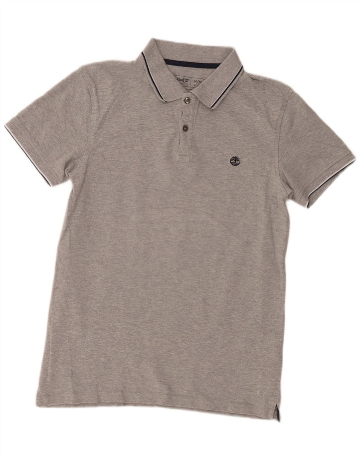 Polo Timberland da uomo slim fit in cotone grigio medio