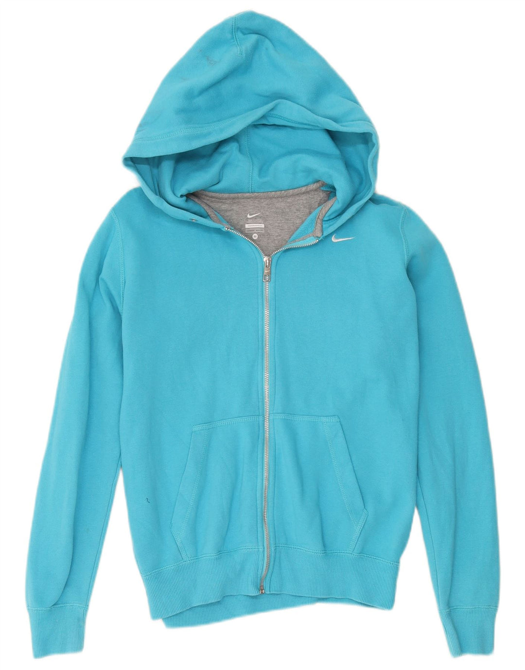 Felpa con cappuccio e zip da donna Nike UK 12 cotone blu medio