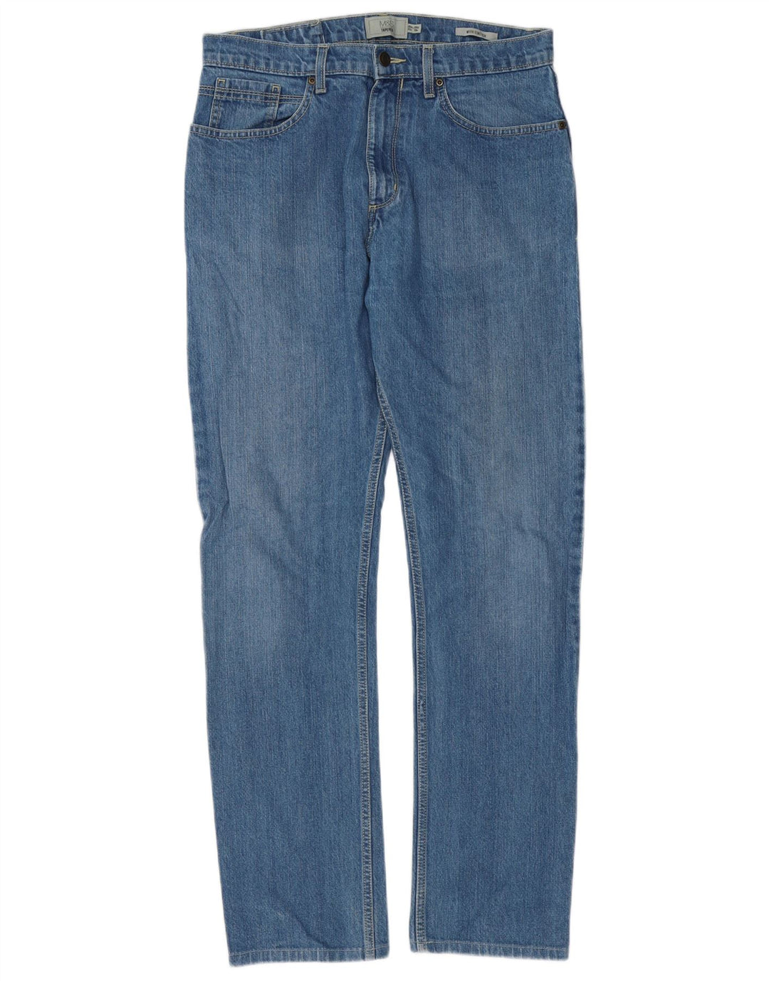 MARKS & SPENCER Jeans affusolati da uomo W32 L31 cotone blu