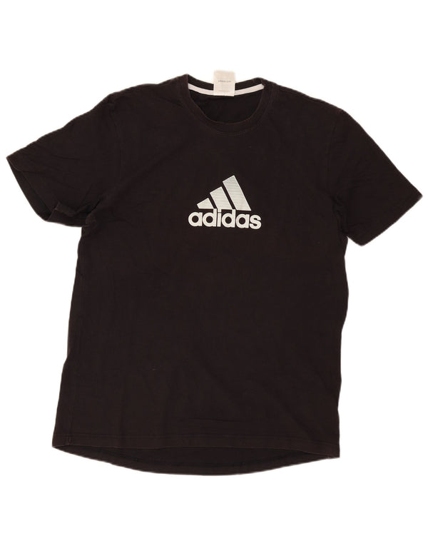 T-shirt grafica da uomo Adidas Top UK 42/44 grande cotone nero