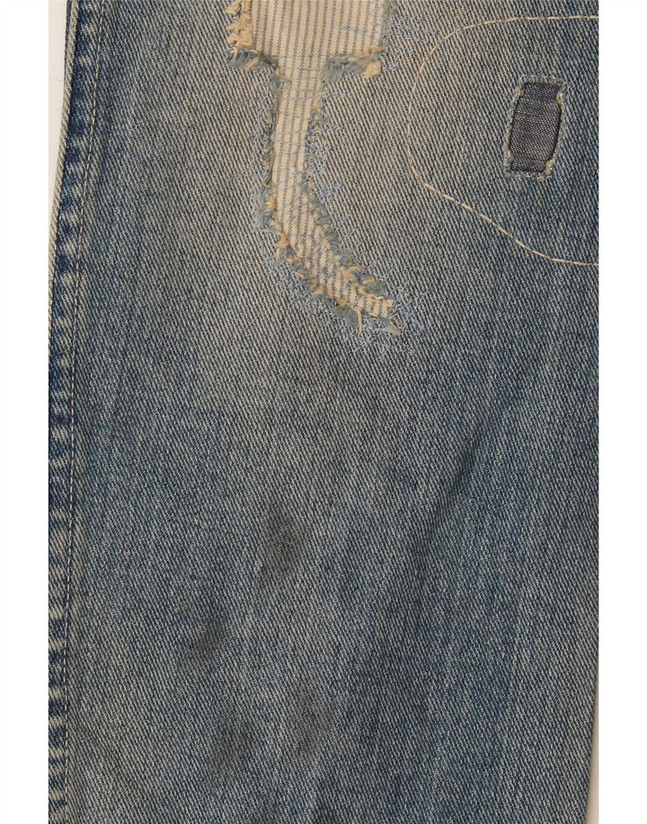 Wrangler Jeans dritti da uomo invecchiati W29 L32 Cotone patchwork blu