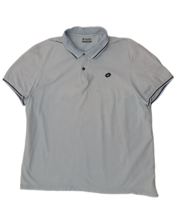 Polo da uomo Lotto XL in cotone a righe blu