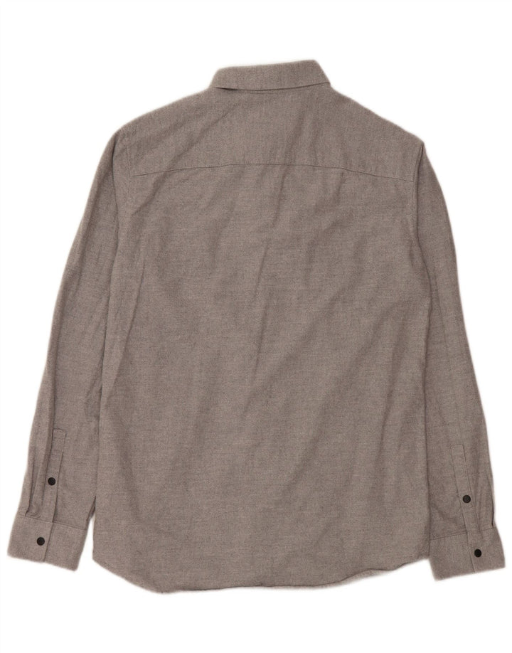 JACK & JONES Camicia da uomo in flanella vestibilità regolare in cotone grigio medio