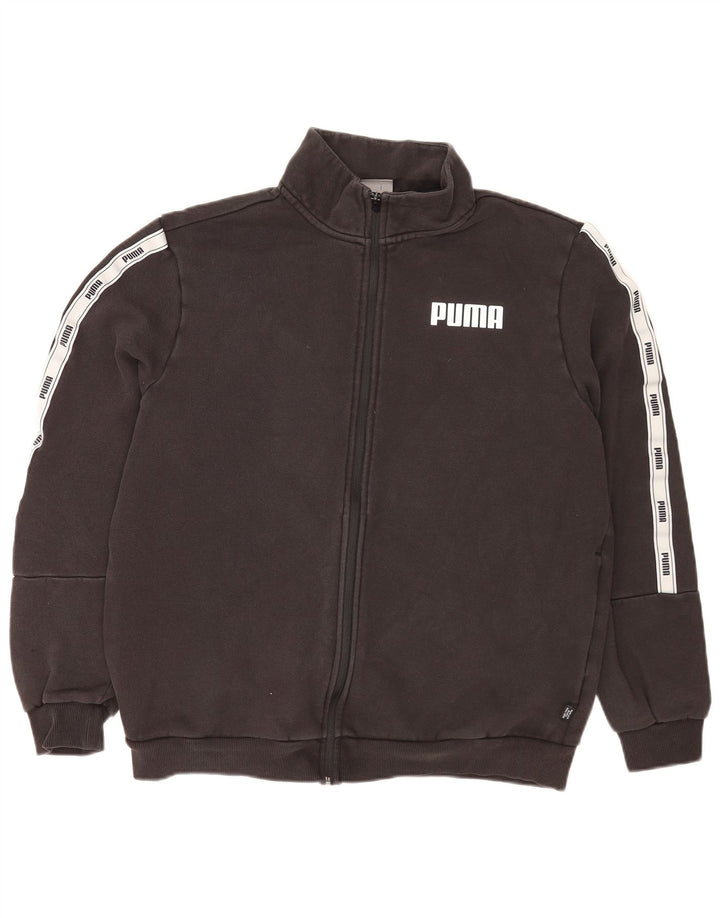 Giacca da ginnastica grafica da uomo Puma Large in cotone color block grigio