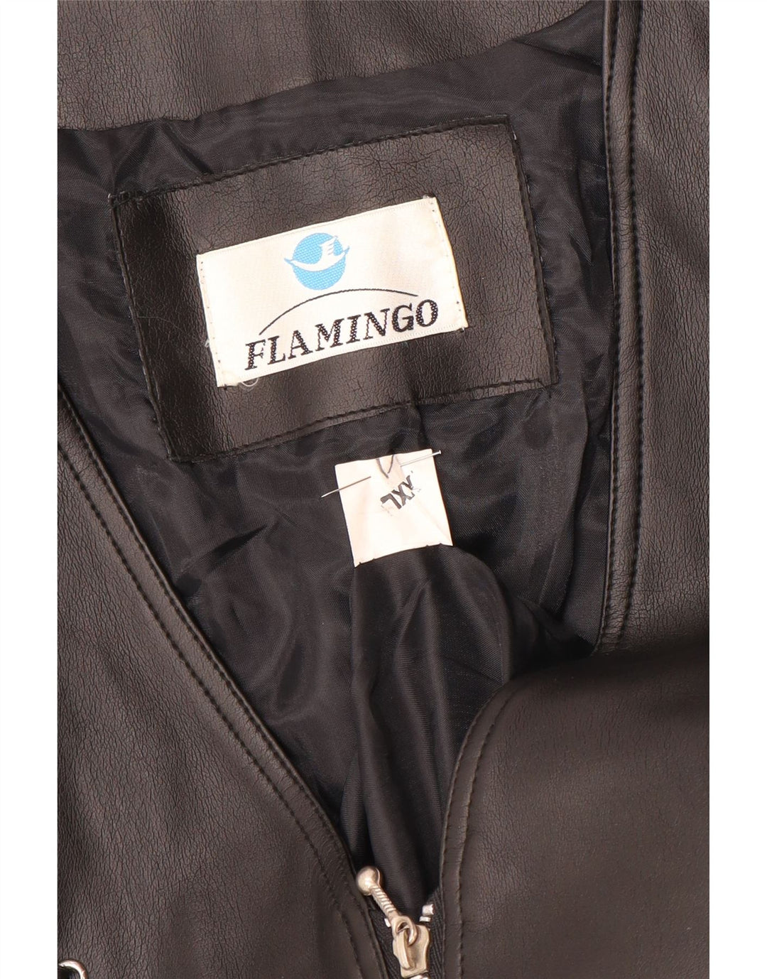 Gilet in pelle da donna vintage UK 20 2XL Nero