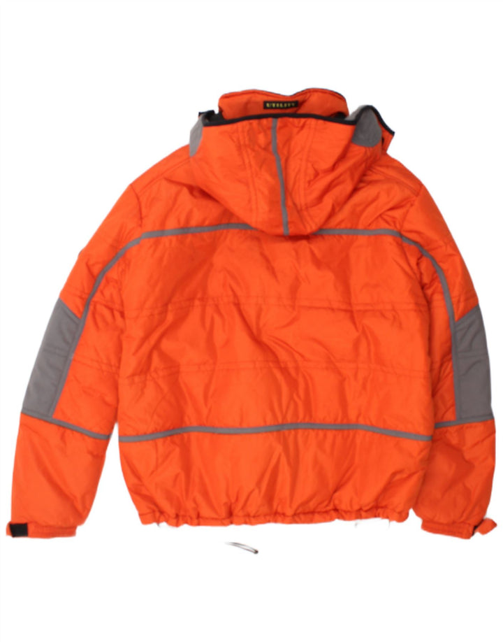 Giacca imbottita con cappuccio da uomo Diadora UK 40 Large arancione Colourblock in poliammide