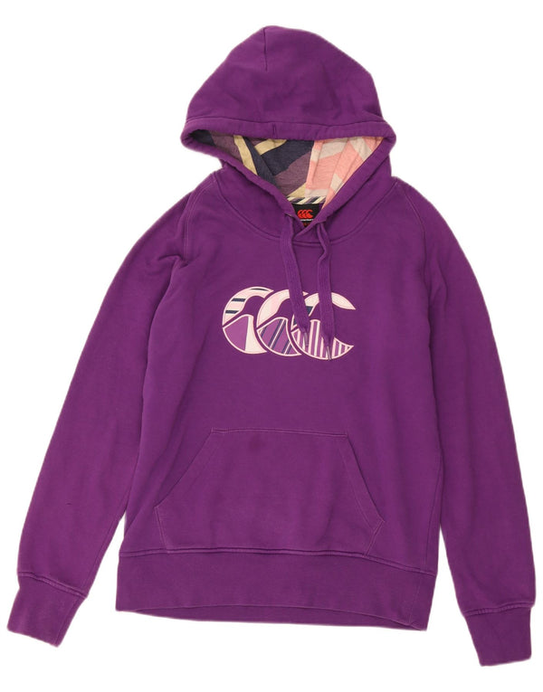 Maglione con cappuccio grafico da donna Canterbury UK 12 Cotone viola medio