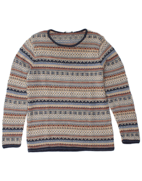 Maglione maglione girocollo da donna WALBUSCH UK 10 Small Grey Fair Isle