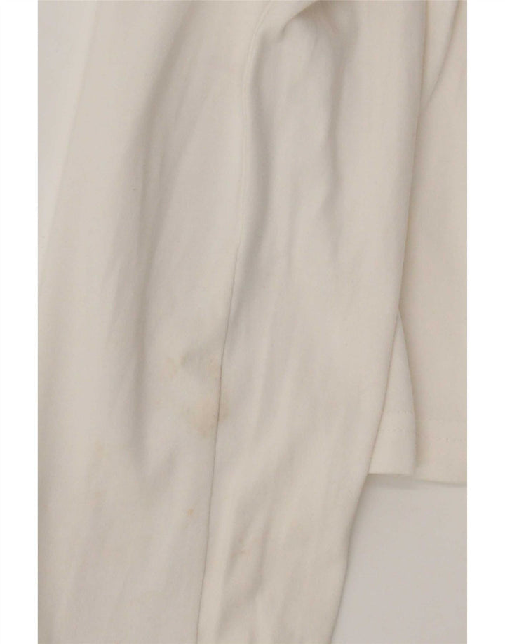Top corto con grafica Nike da donna a maniche lunghe UK 10/12 Medium White Colourblock