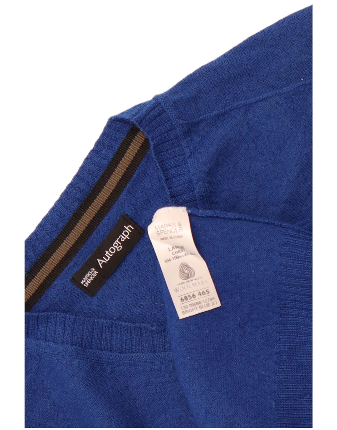 Maglione da donna con scollo a V autografo Marks & Spencer UK 16 grande blu