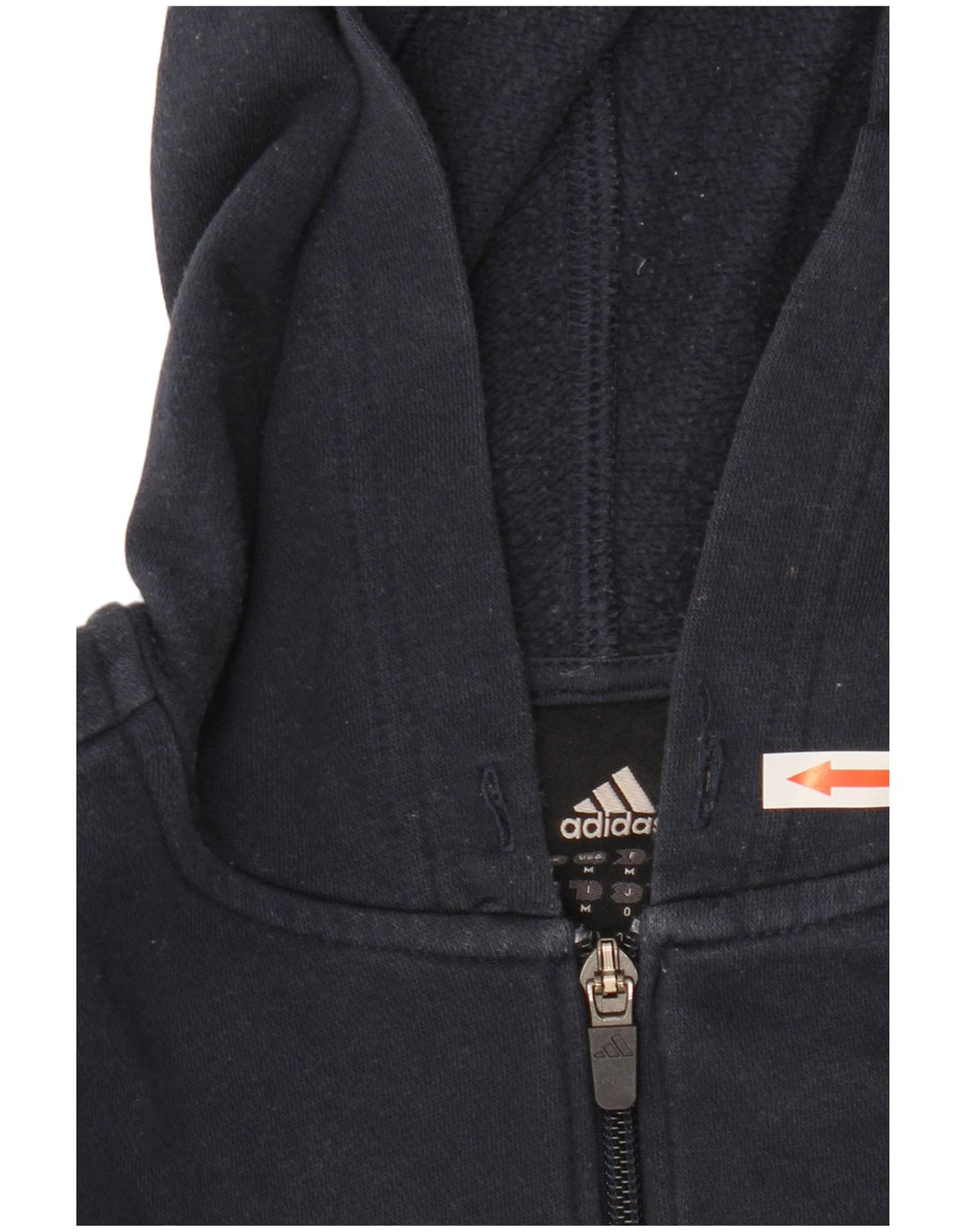 Maglione con cappuccio e zip da uomo Adidas in cotone blu navy medio