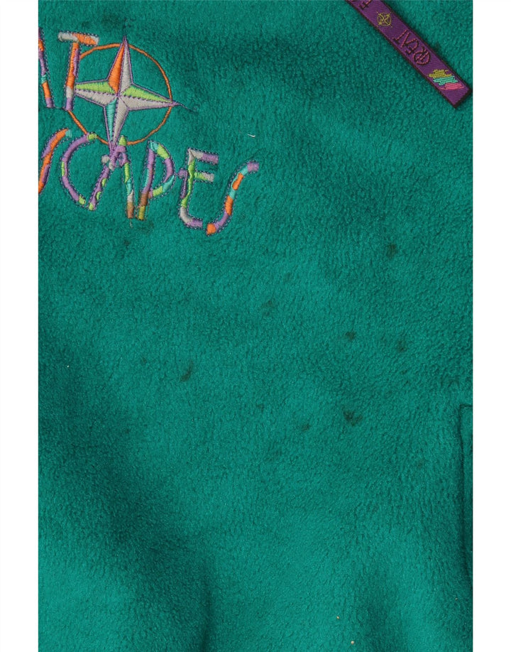 Maglione in pile grafico da uomo Great Escapes, vestibilità ampia, turchese medio