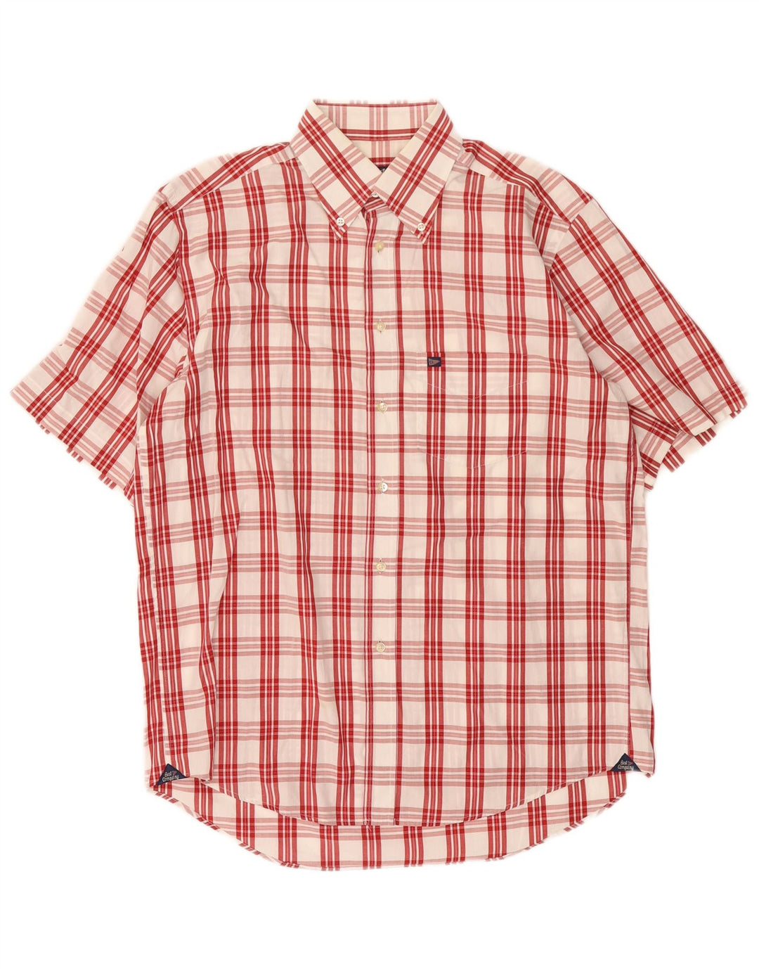 Camicia da uomo a maniche corte Best Company, cotone a quadri rossi grandi