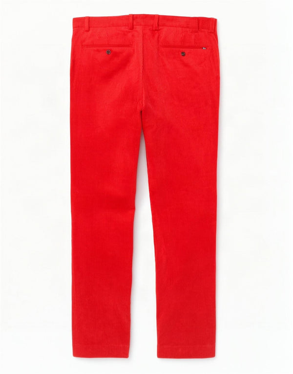 Pantaloni da uomo slim fit in velluto a coste Polo Ralph Lauren W38 L32 cotone rosso